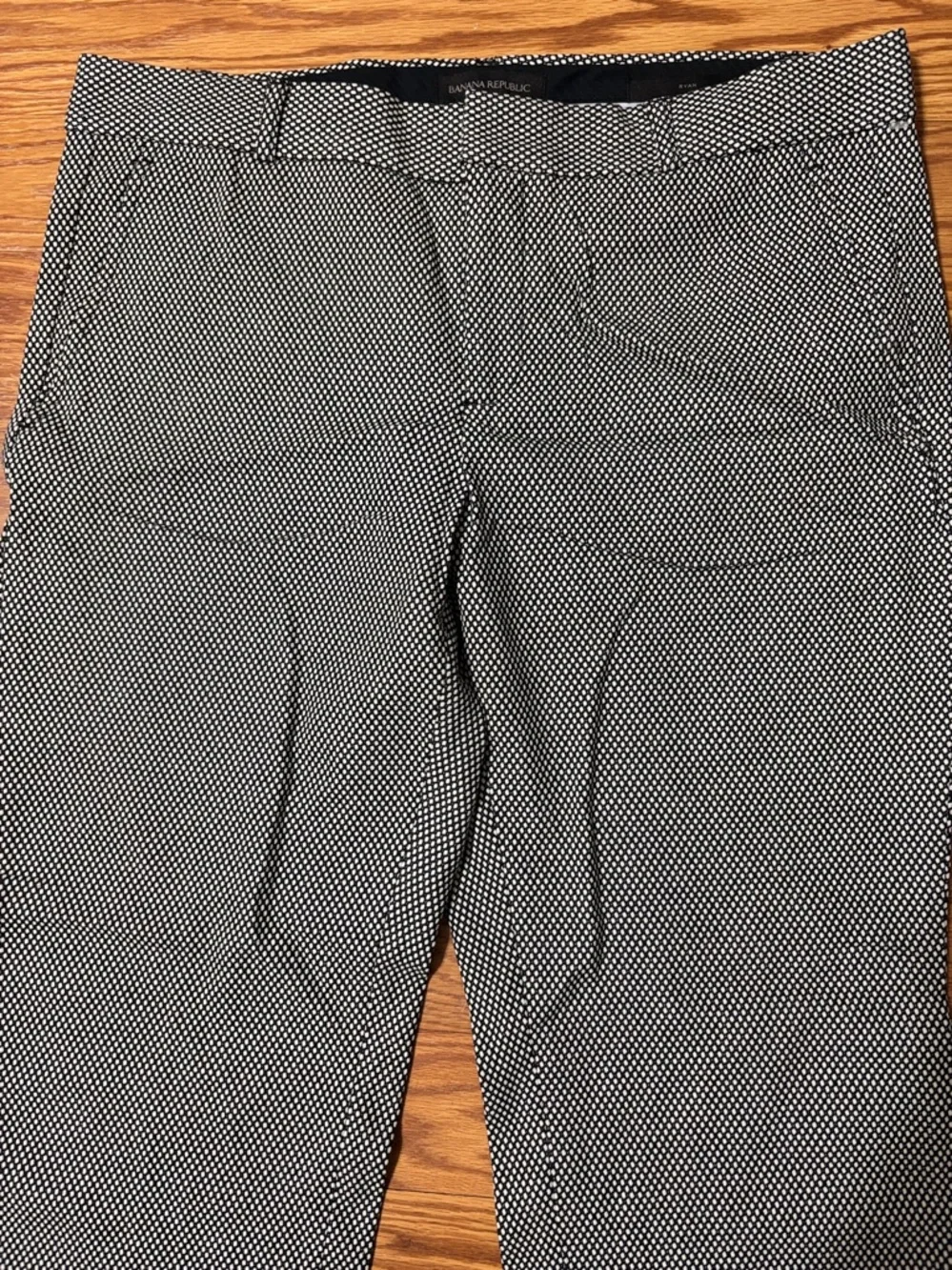 Banana Republic Black White Straight Leg Dress Pants